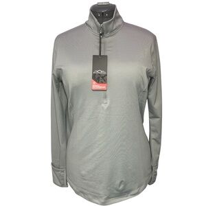 New Sun Mountain Golf ThermalFlex 1/2 Zip Pullover Shirt Top Womens Large L Grey